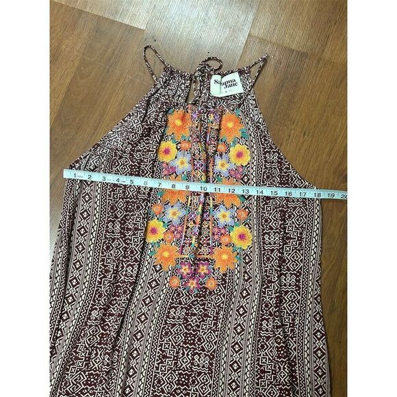 Savannah Jane Women's L Floral Embroidered Halter Tank Top Multicolor - Picture 5 of 7